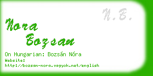 nora bozsan business card