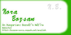 nora bozsan business card